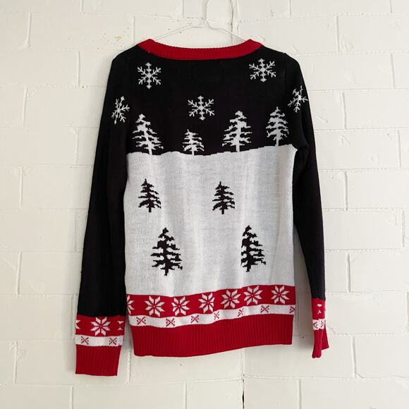 TIPSY ELVES Santa Yellow Snow Ugly Christmas Sweater Medium M - Picture 8 of 10